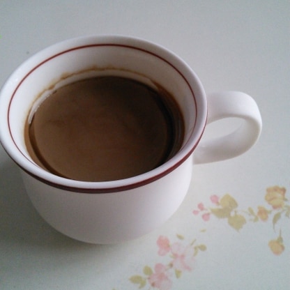 簡単に出来て美味しかったです。

可愛いカップが見当たらずコーヒーカップで作りました～(^○^)